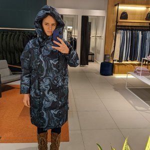 Frank and Oak Winter Coat (Hygge Printed Puffer mid-length)